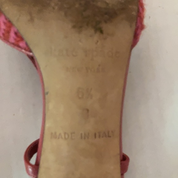 KATE SPADE Pink Tweed Kitten Slingback Size 6 1/2 - Picture 14 of 16
